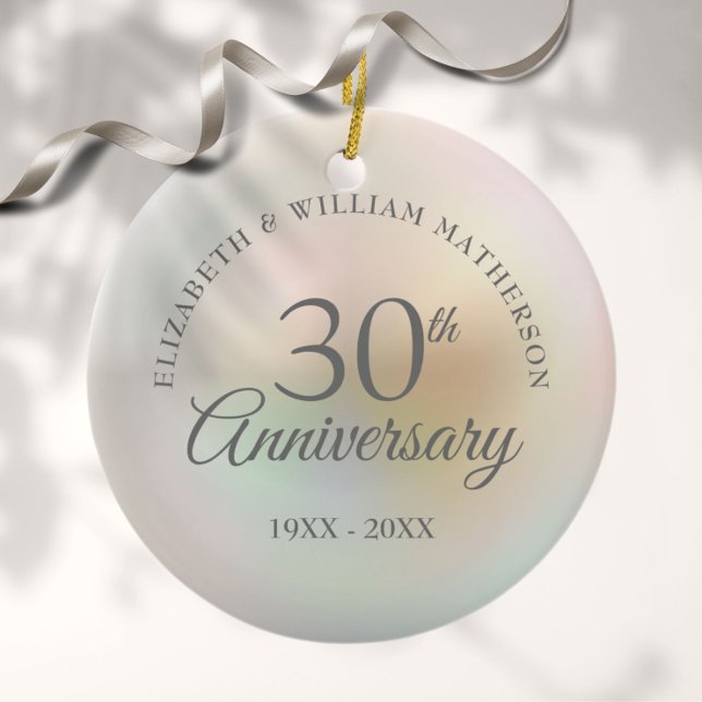 Vacker pärl 30-årsjubileum julgransprydnad keramik (Beautiful Pearl 30th Anniversary Ceramic Ornament)