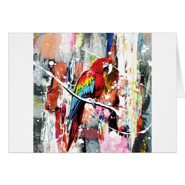 Vacker Parrot Hälsningskort (Framsidan Horizontal)