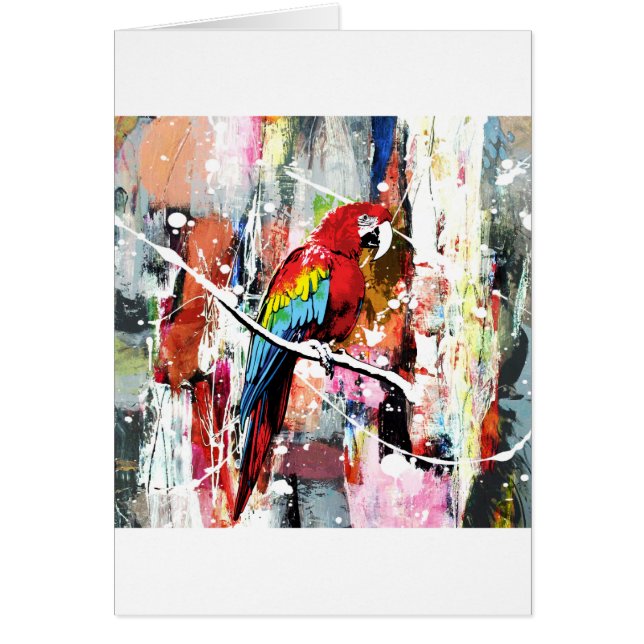 Vacker Parrot Hälsningskort (Framsidan)