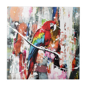 Vacker Parrot Kakelplatta