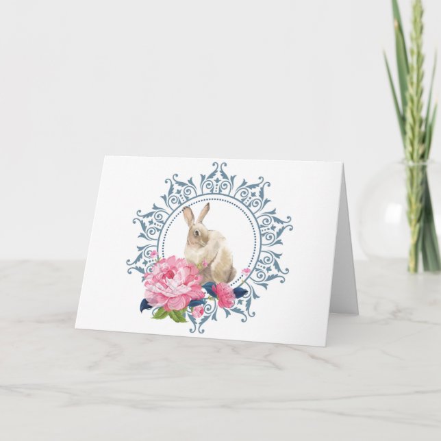 Vacker påskkanindesign kort (Framsida)