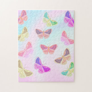 Vacker Pastel Butterflies Jigszle Puzzle Pussel