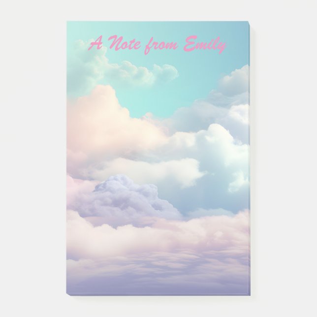 Vacker Pastel Candy Cotton Cloud Post-it Block (Framsida)