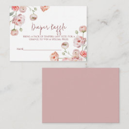 Vacker Pastel Diaper Raffle för Baby Anteckningskort