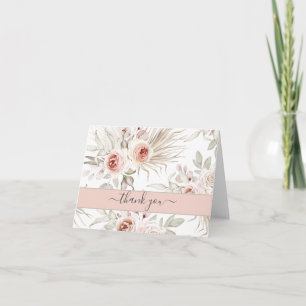 Vacker Pastel Rosa Blommigt, Tack Kort