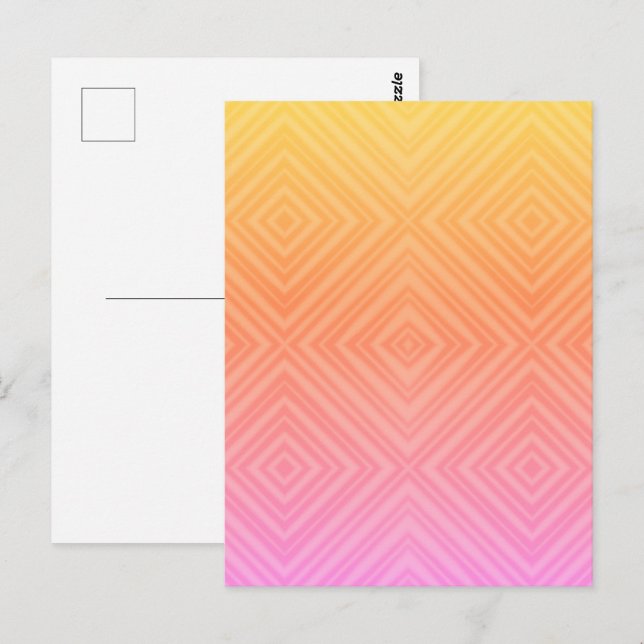 Vacker Pastell Hypnotisk Diamant Modern Pop Art Vykort (Fram/baksida)