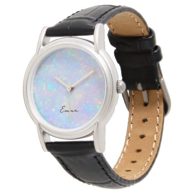 Vacker Pastell Iridescent Opal Armbandsur (Vinklad)