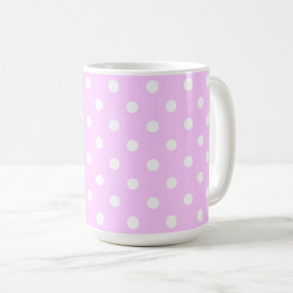 Vacker Pastell Rosa Färg Med Vita Prickar Kaffemugg