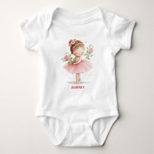 Vacker Pastell Rosa Liten Balettdansös T Shirt