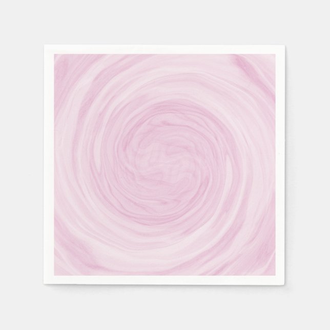 Vacker Pastell Rosa Virvel Pappersservett (Framsidan)