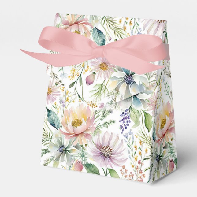 Vacker pastellfärgad blommig mönster presentaskar (Framsidan Sidan)