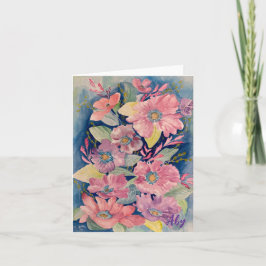 Vacker pastellfärgad blomsterbukett Notis/Grattisk Helgkort