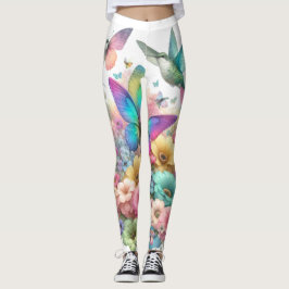 Vacker pastellfärgad design - naturinspirerad leggings
