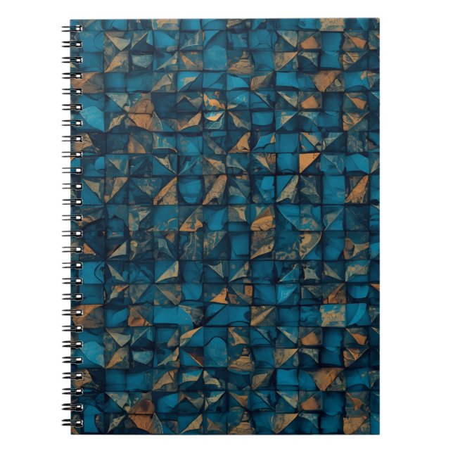 Vacker patchwork-"look" i mörk teal anteckningsbok (Framsidan)