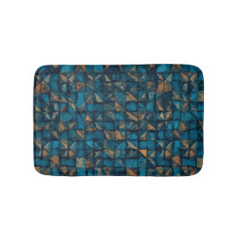 Vacker patchwork-"look" i mörk teal badrumsmatta