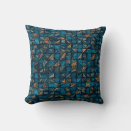 Vacker patchwork-"look" i mörk teal kudde