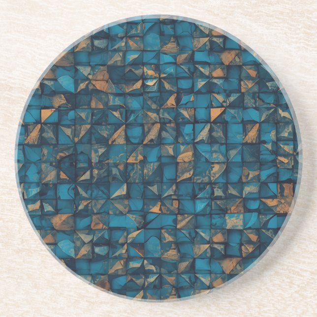 Vacker patchwork-"look" i mörk teal underlägg (Framsidan)