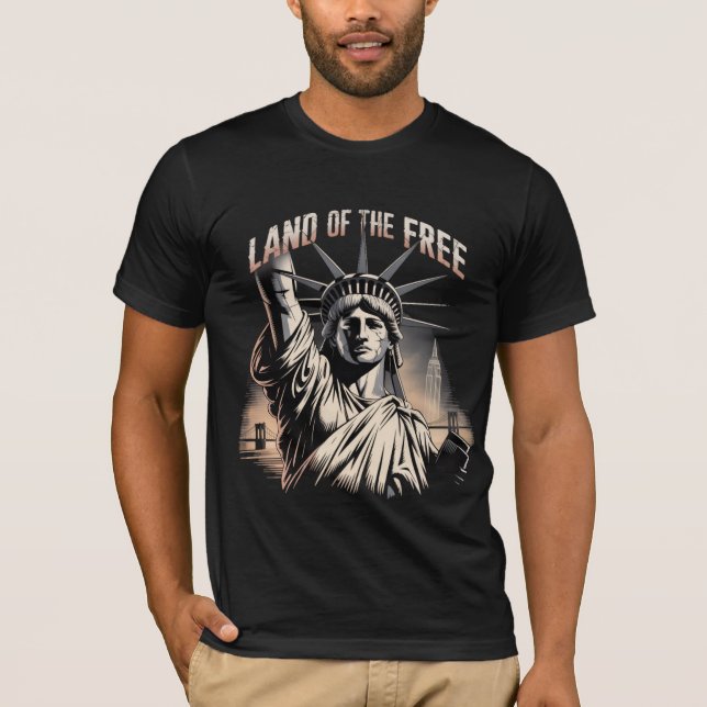 Vacker patriotisk design Landet fritt T Shirt (Framsida)