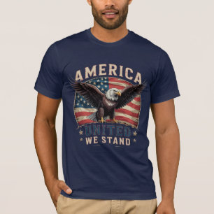 Vacker Patriotisk Tillsammans står vi Amerikansk Ö T Shirt