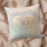 Vacker Pearl 30-årsdagen Kudde<br><div class="desc">Med ett vackert pärlhjärta kan chicens 30-årsjubileum i bröllop vara personlig med din speciella pärlårsjubileum på pärlbakgrund. Designad av Thisisnotme©</div>