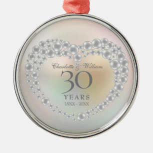 Vacker Pearl 30-årsjubileum Julgransprydnad Metall