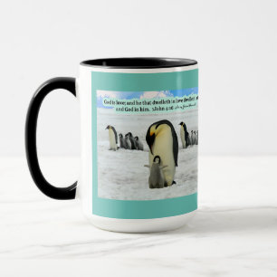 Vacker Penguin Scripture 1 John 4:16 Mugg