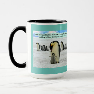 Vacker Penguin Scripture 1 John 4:16 Mugg