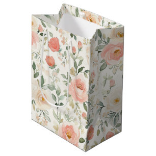 Vacker persikoblush rosa blommig bröllopsdusch