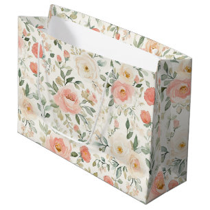 Vacker persikoblush rosa blommig bröllopsdusch