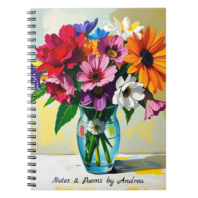 Vacker personlig blomsterbotanik anteckningsbok (Framsidan)