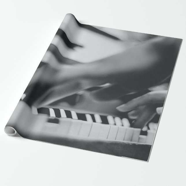 Vacker Piano Artwork Presentpapper (Utrullad)