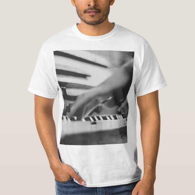 Vacker Piano Artwork T Shirt (Framsida)