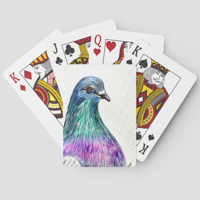 Vacker Pigeon Casinokort (Baksidan)