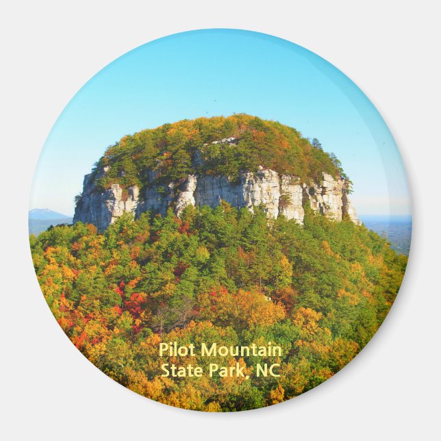Vacker Pilot Mountain State Park NC Magnet (Framsidan)