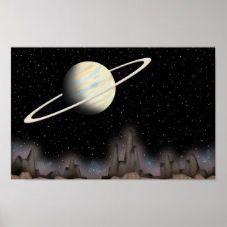 Vacker planet stående i yttre rymden. poster