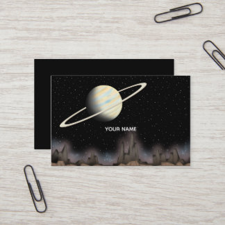 Vacker planet stående i yttre rymden. visitkort