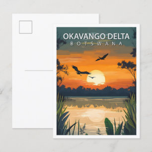 Vacker plats Okavango Delta Botswana Resa Vykort