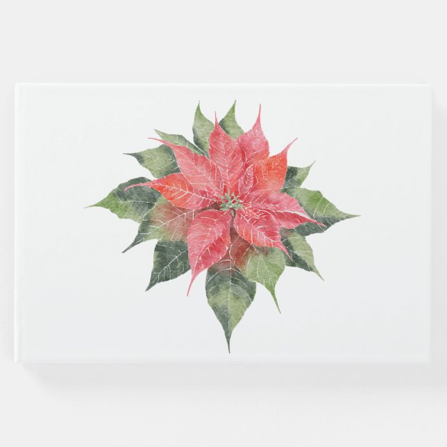 Vacker Poinsettia Gästböcker (Framsida)