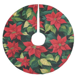 Vacker Poinsettia Julgransmatta Borstad Polyester