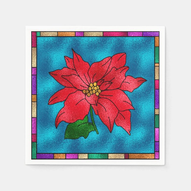 Vacker Poinsettia Pappersservett (Framsidan)