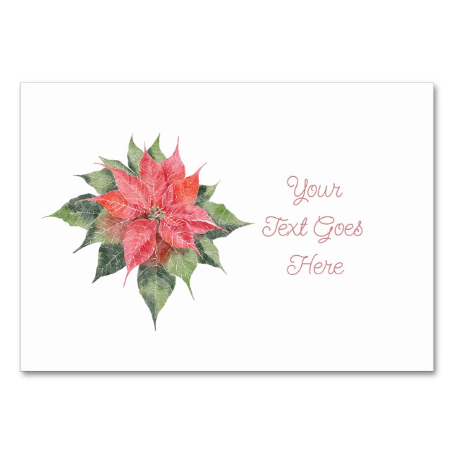 Vacker Poinsettia-platsindelning  Bordsnummer (Framsidan)