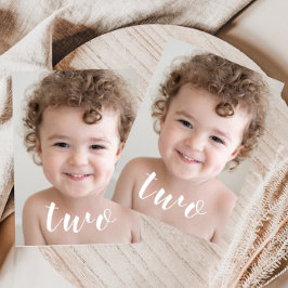 Vacker pojke Flicka 2-års födelsedagsfest Foto man Inbjudningar