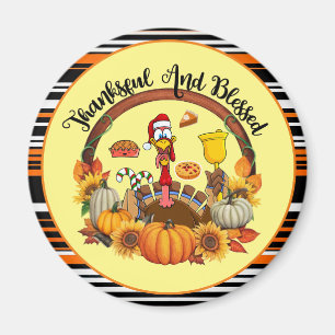Vacker populär höstsamling för Thanksgiving Magnet