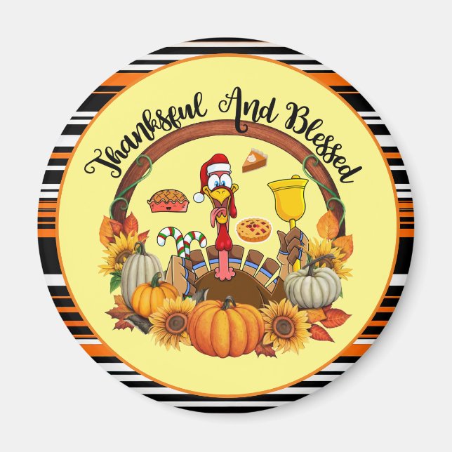 Vacker populär höstsamling för Thanksgiving Magnet (Framsidan)