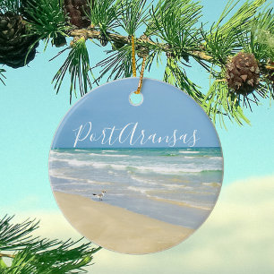 Vacker Port Aransas strand Julgransprydnad Keramik