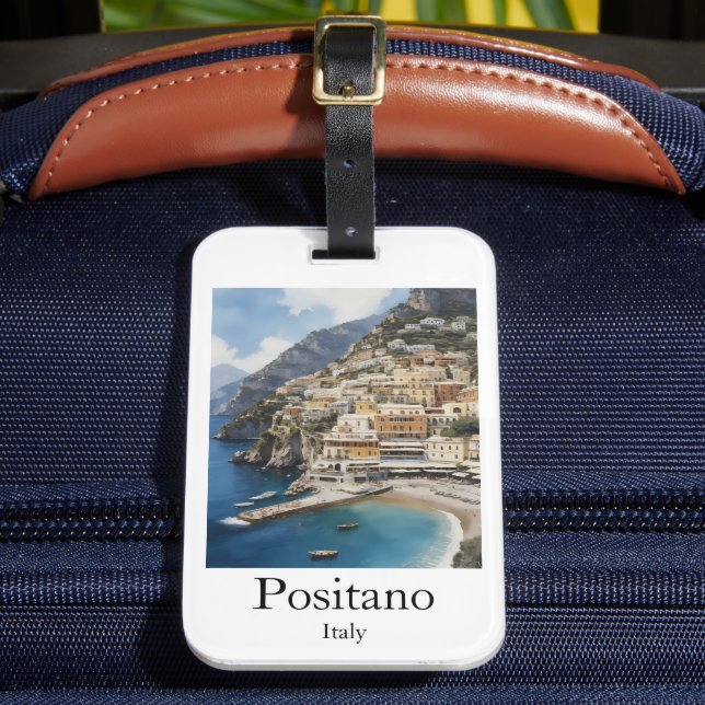 Vacker Positano Italien Landskapsmålning Bagagebricka (Framsida Insitu 2)