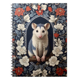 Vacker Possum William Morris Inspirerad Blomma Anteckningsbok