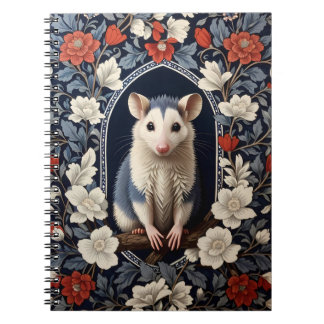 Vacker Possum William Morris Inspirerad Blomma Anteckningsbok