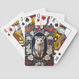 Vacker Possum William Morris Inspirerad Blomma Casinokort