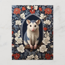 Vacker Possum William Morris Inspirerad Blomma Vykort